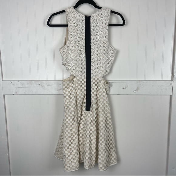 TIBI Sonoran Eyelet Ivory Cutout Cotton Dress - Picture 6 of 7